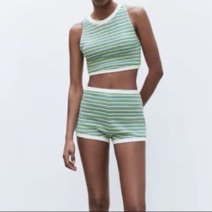 NWOT Zara Striped Knit Matching Set